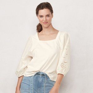 LC Lauren Conrad lace sleeve blouse